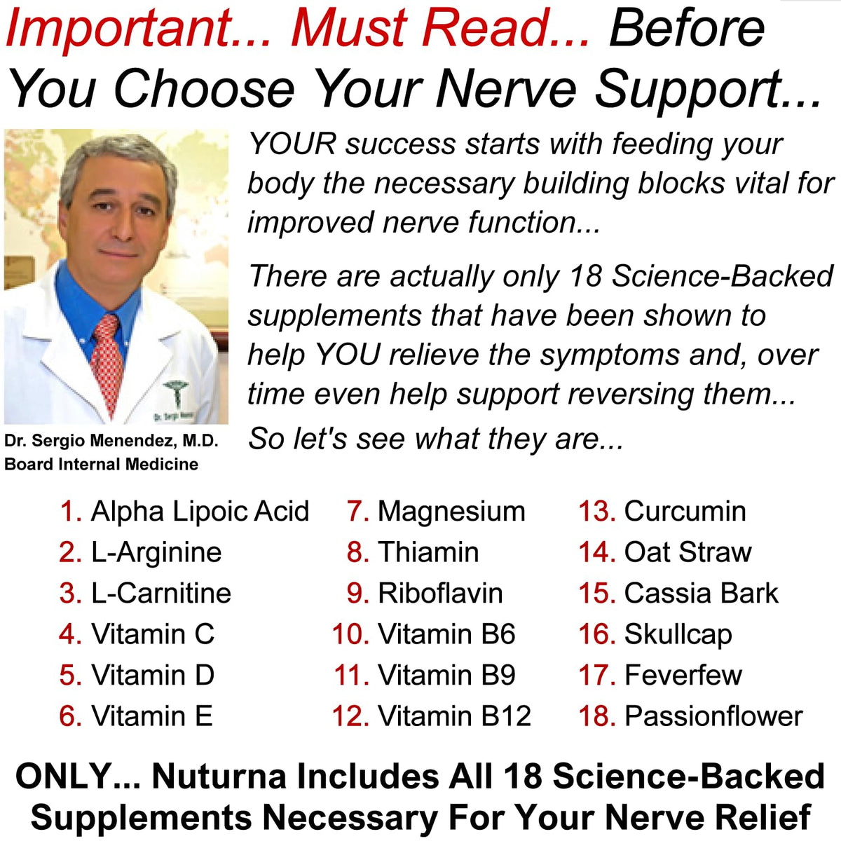 Nuturna Neuropathy Support: 600 mg Alpha Lipoic Acid Maximum Strength Nerve Support - 120 Capsules