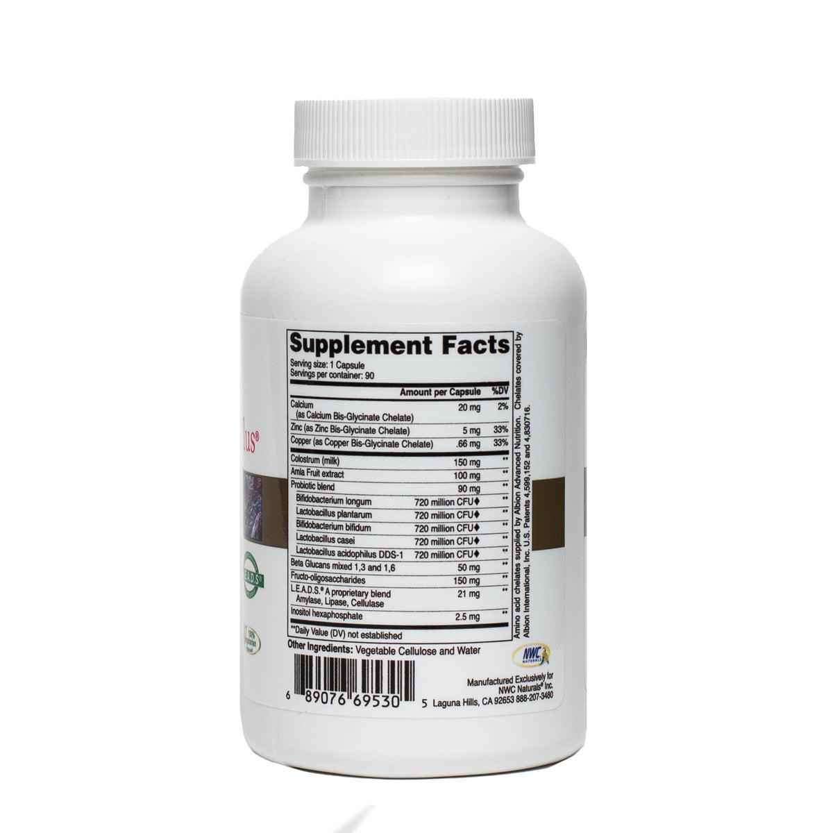 NWC Naturals Pro-Biotics Plus – Vegetarian Probiotics for Immune & Digestive Health, 90 Capsules