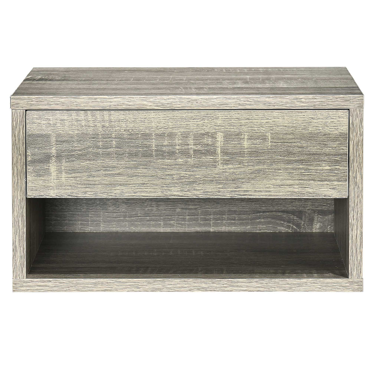 HOMCOM Floating Bedside Table Set of 2 Wall Mounted Nightstand Brown