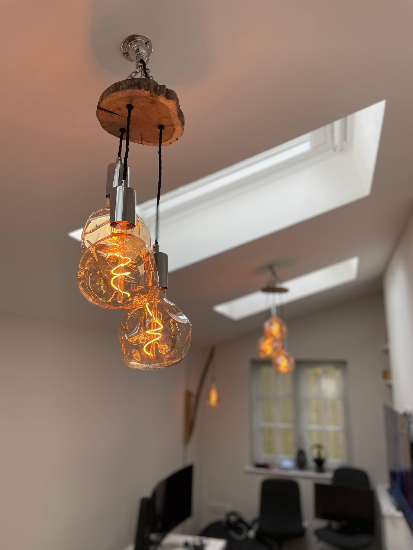 Oak Slice Trio Pendant