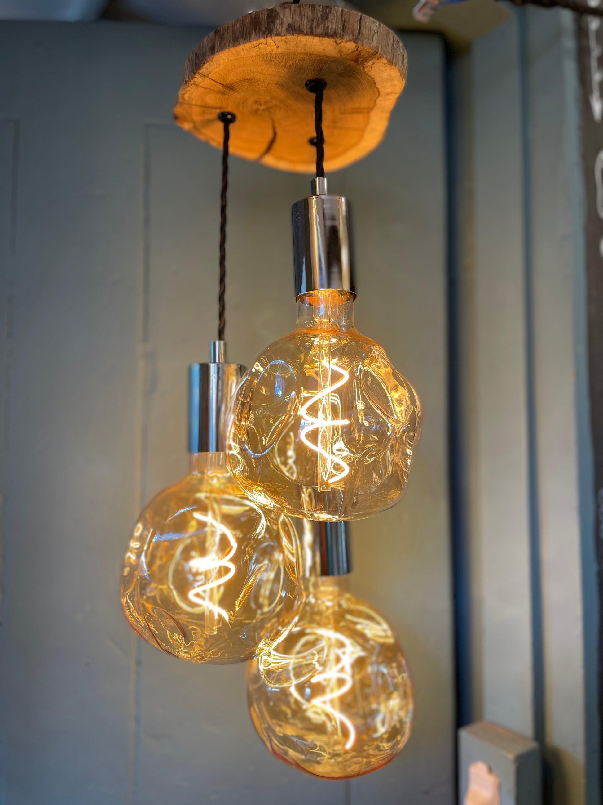 Oak Slice Trio Pendant