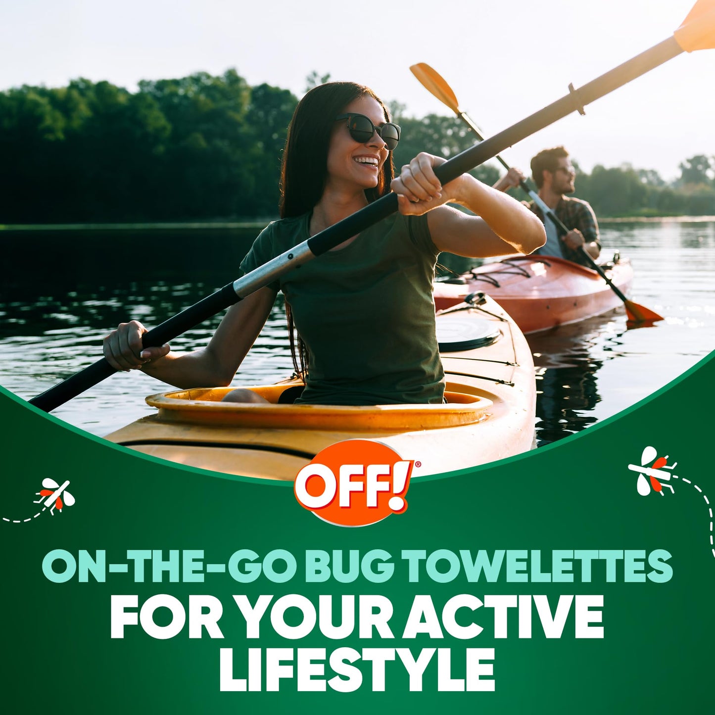 OFF! Deep Woods Mosquito & Insect Repellent Wipes – 12 Towelettes, 8-Hour Protection