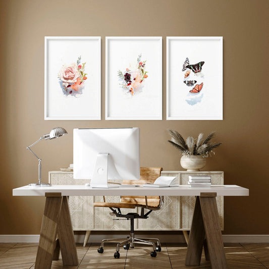 Office paintings ideas | set of 3 framed wall art