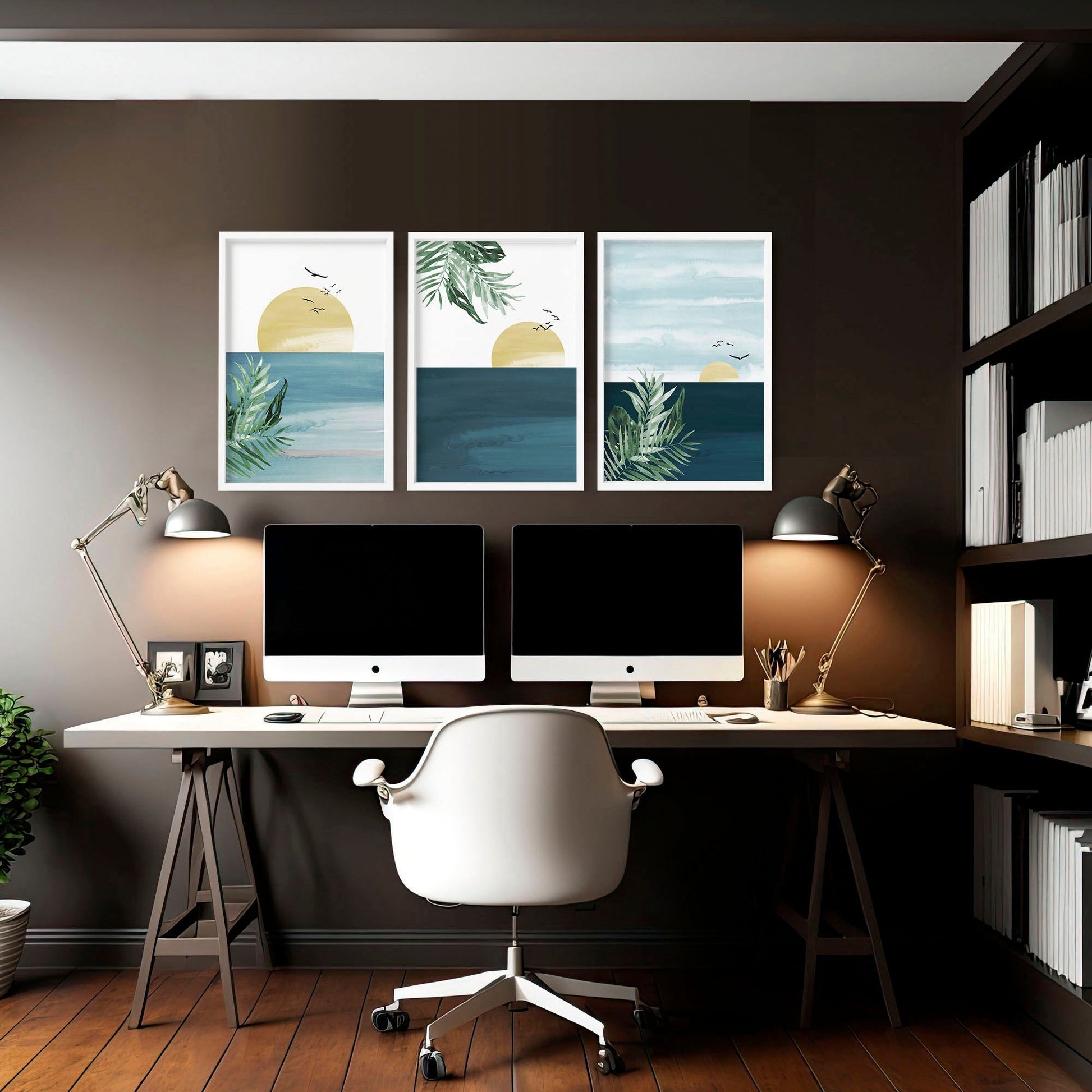 Office artwork | set of 3 Sunset wall art prints