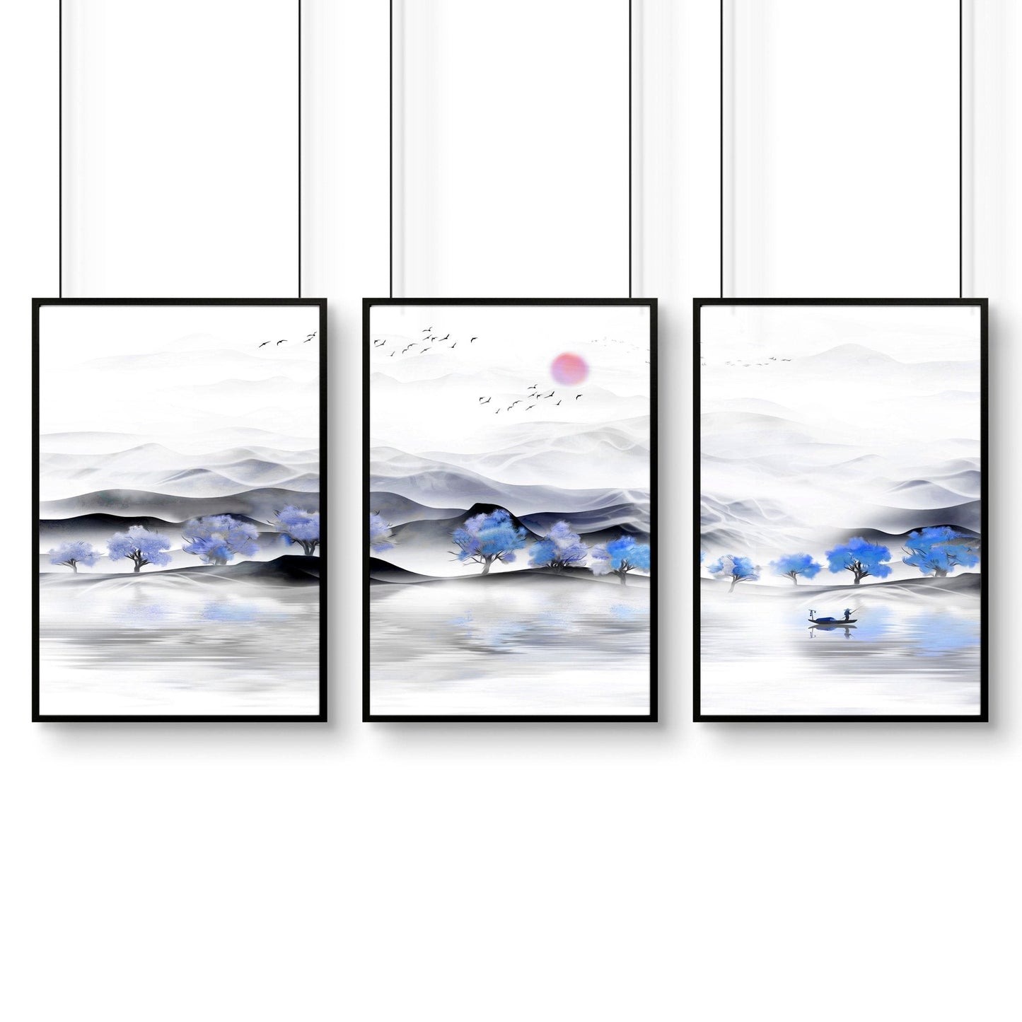 Office wall decorations | set of 3 framed wall art prints