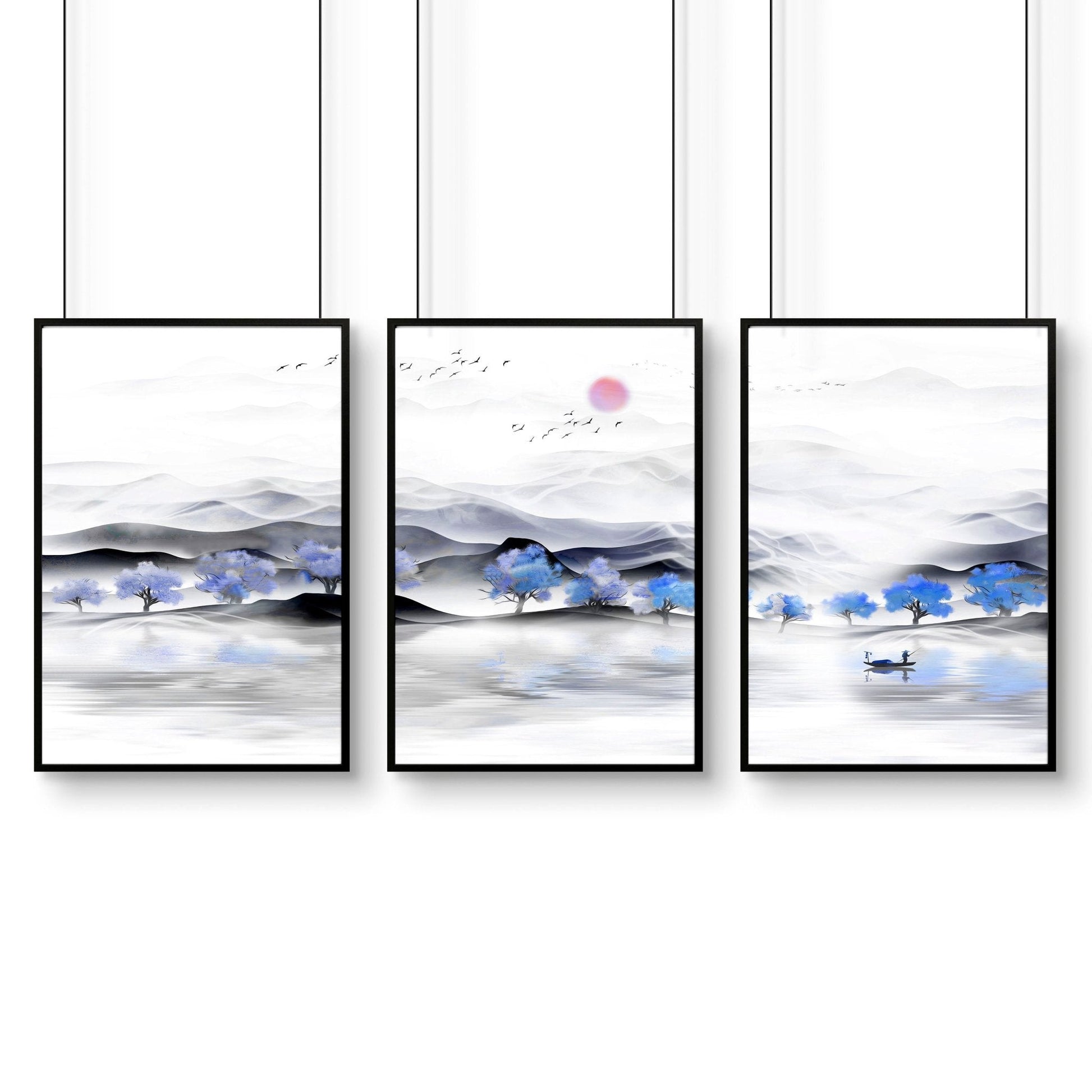 Office wall decorations | set of 3 framed wall art prints