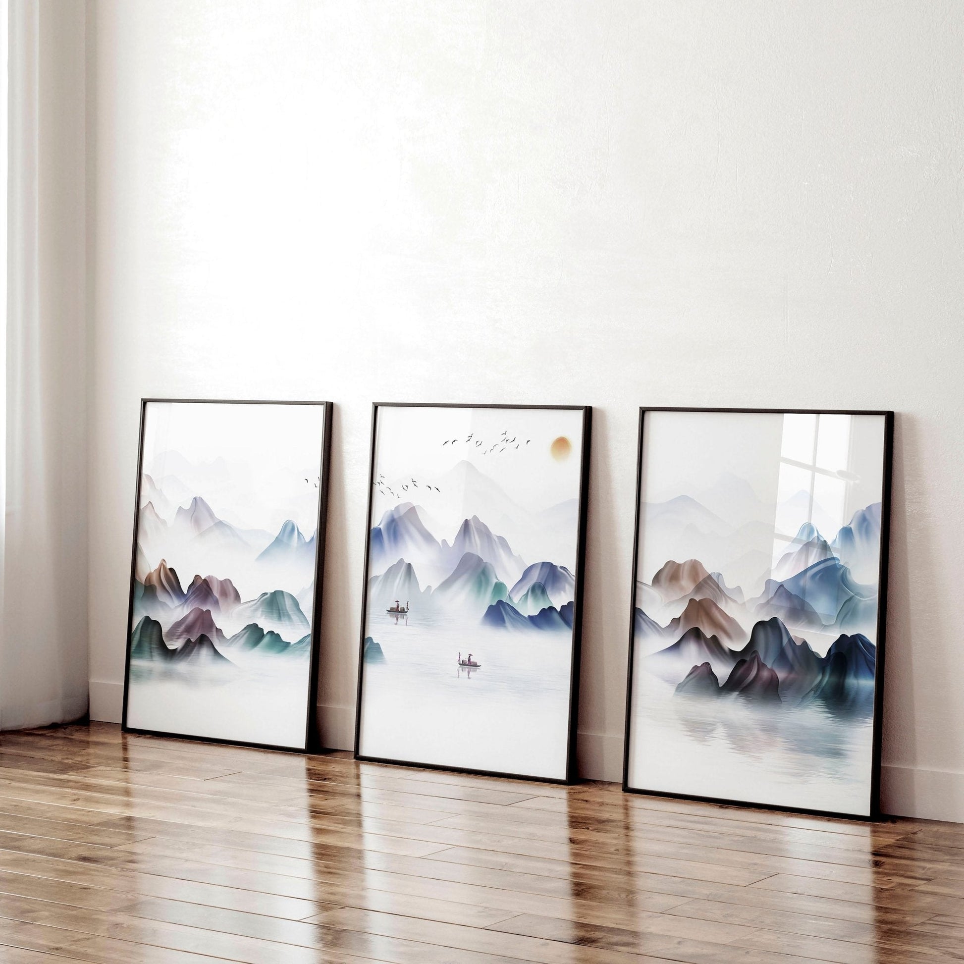 Wall art for offices | set of 3 japanese wall art