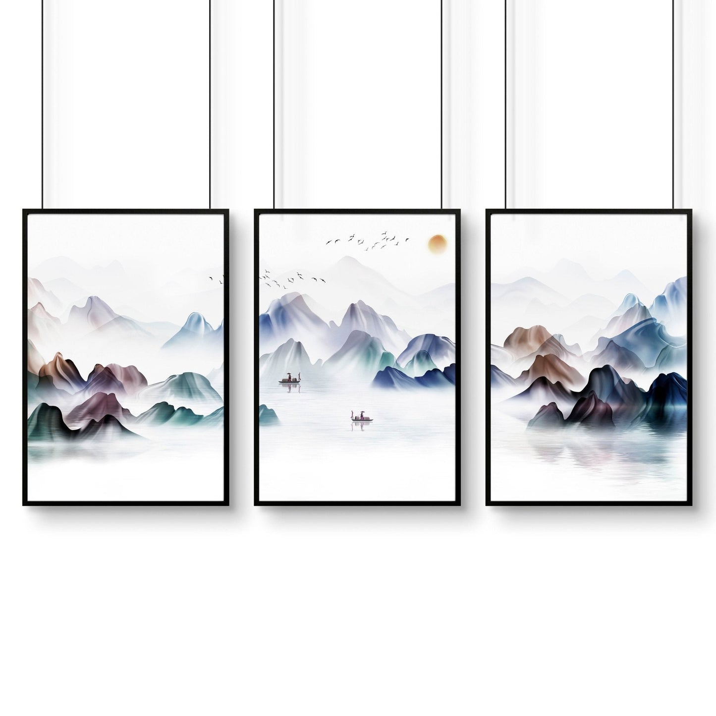 Wall art for offices | set of 3 japanese wall art