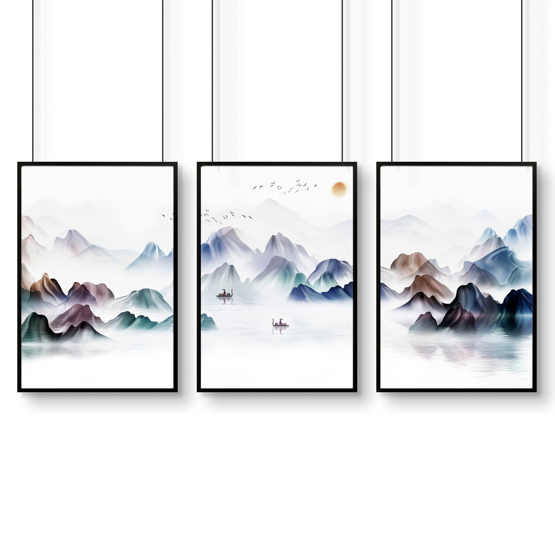 Wall art for offices | set of 3 japanese wall art