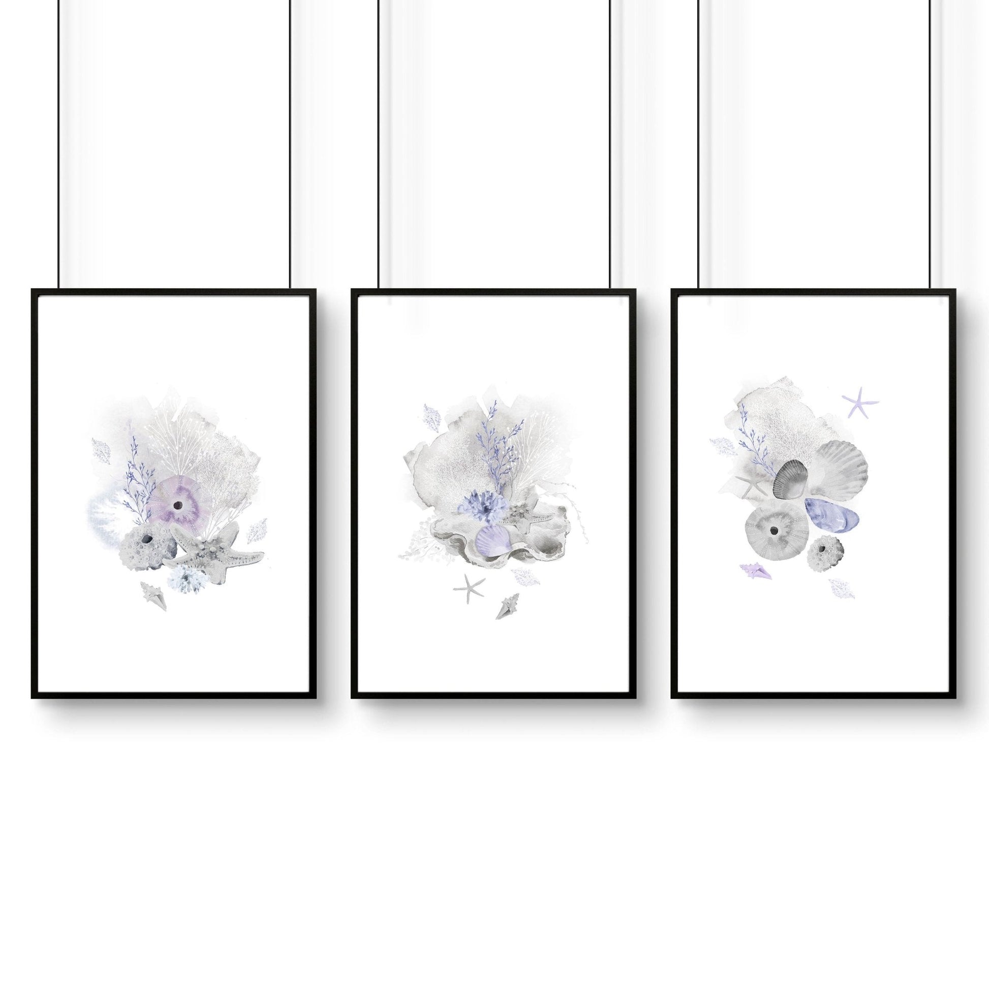 Office wall decor | set of 3 Modern Coastal wall art prints