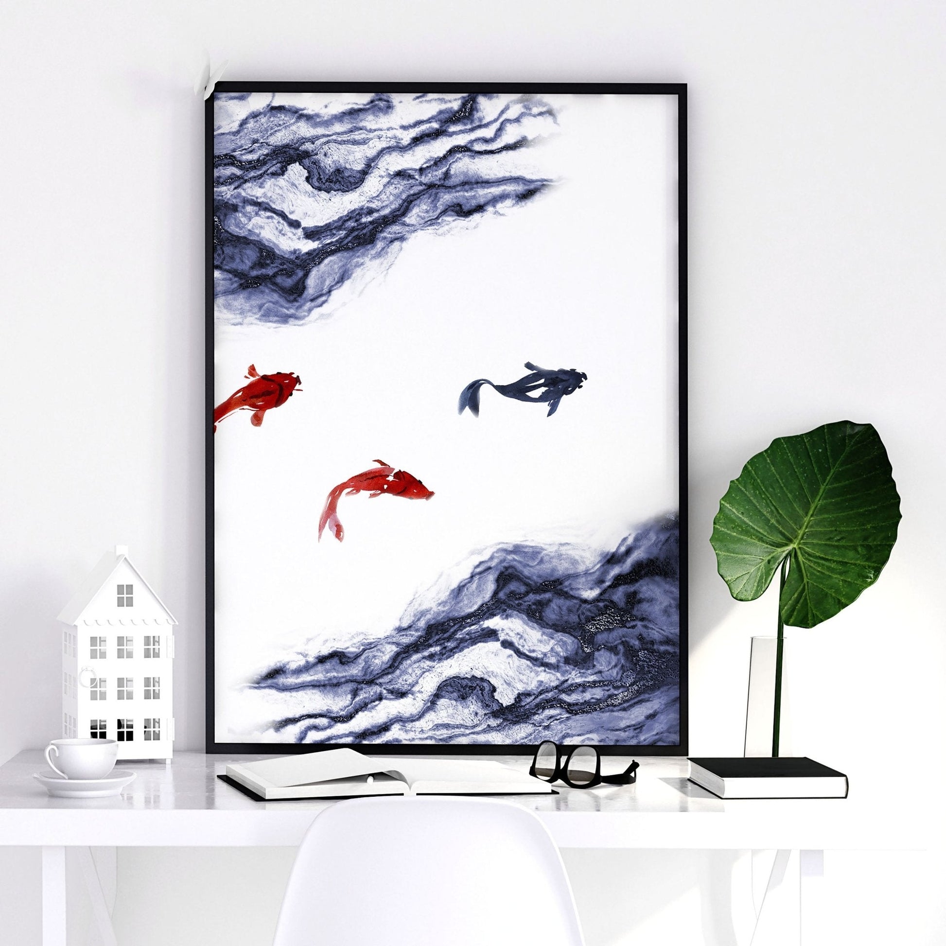 Work office wall art | set of 3 Japanese wall art