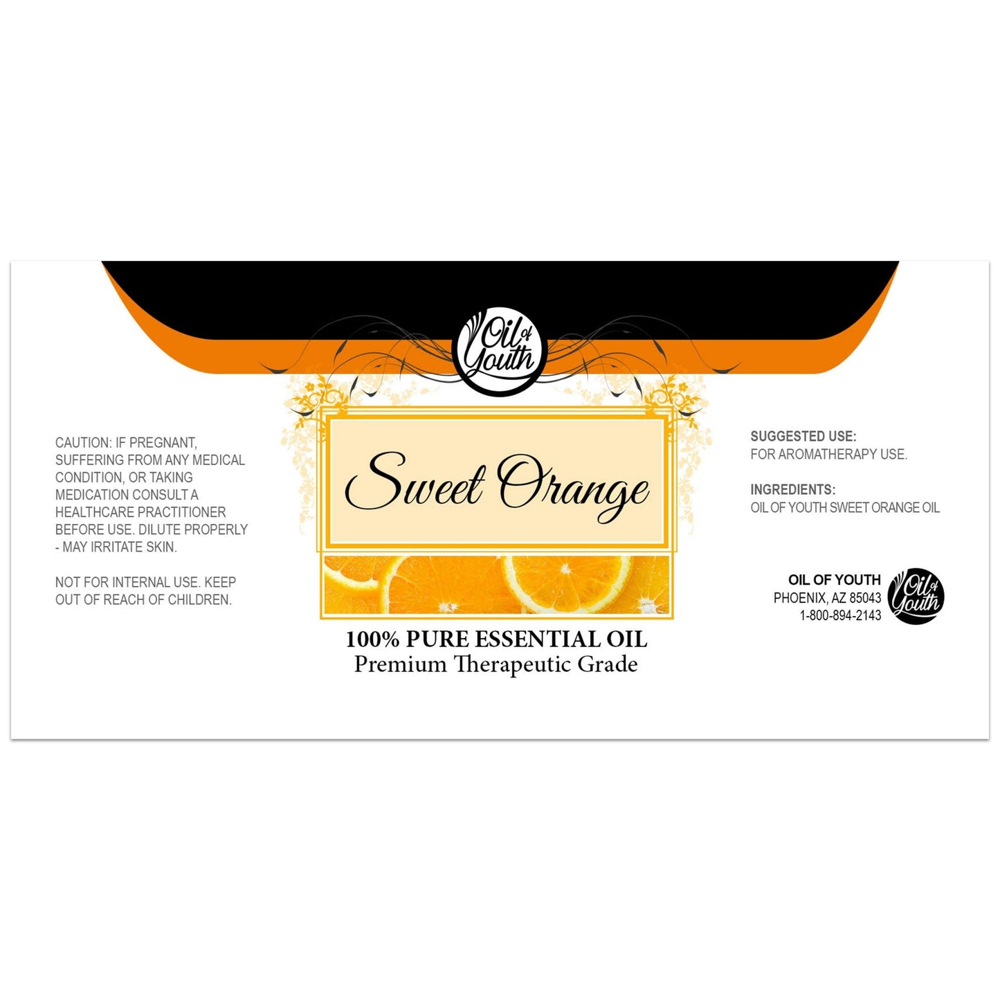 Oil of Youth Sweet Orange Essential Oil 8oz - Pure Citrus for Aromatherapy