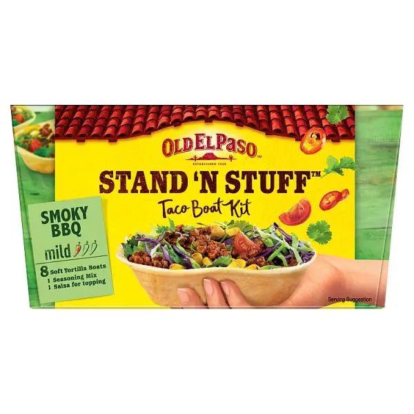Old El Paso Stand 'N Stuff Smoky BBQ Taco Boat Kit 350g (Case of 4)