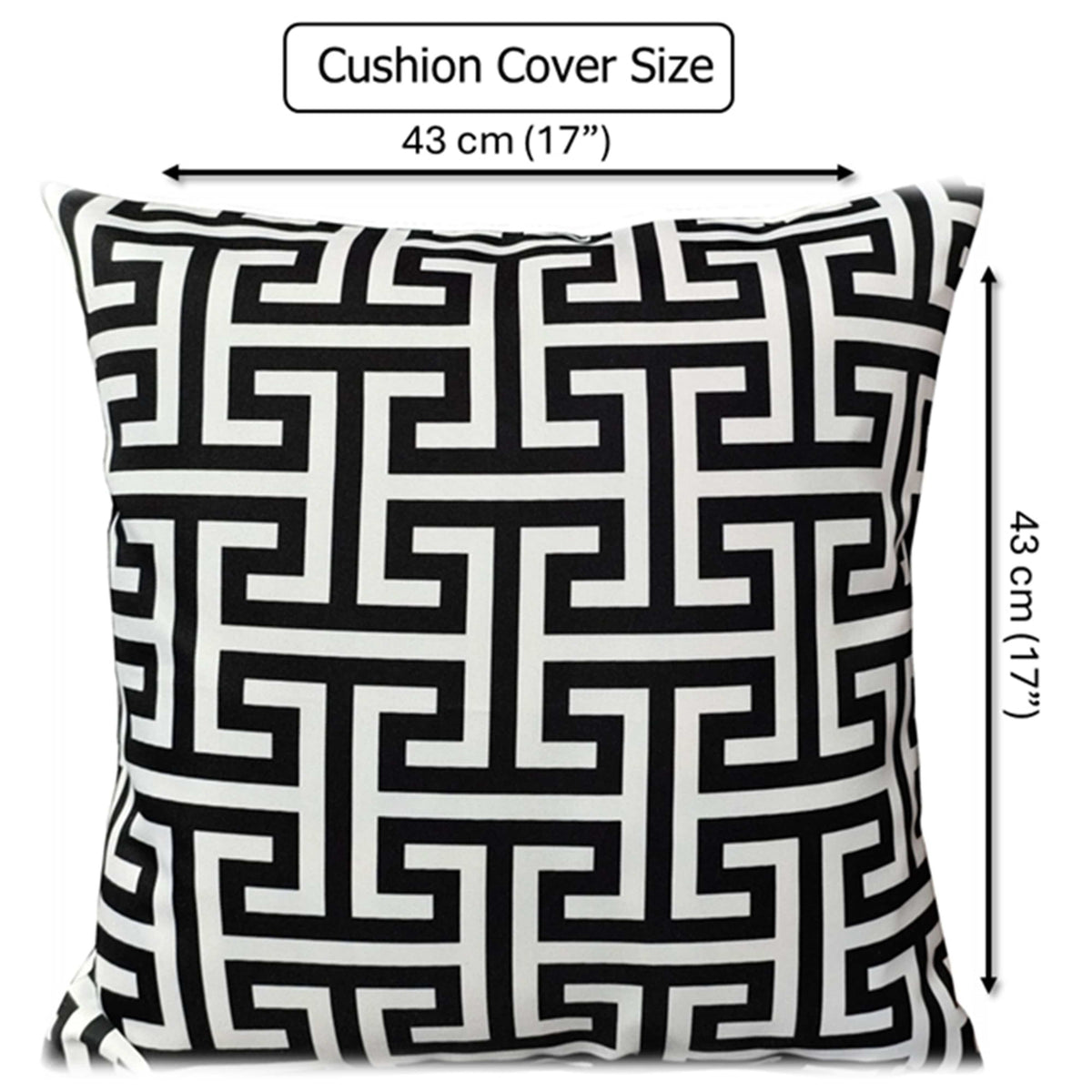 OLIVIA ROCCO Milano Black Waterproof Cushion Covers 43x43 cm Reversible Breathable