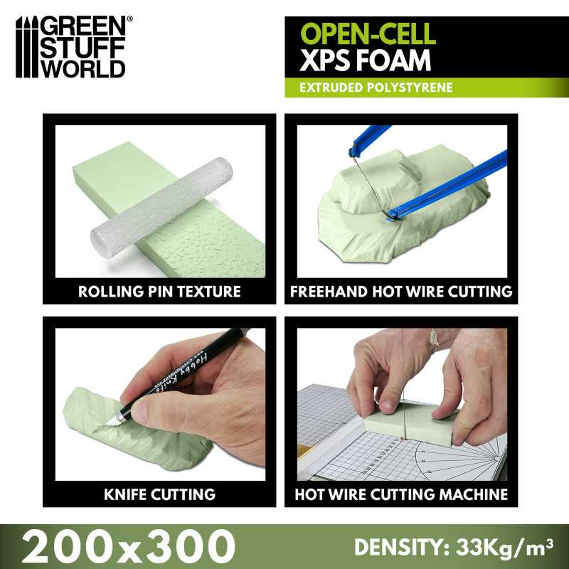 Open Cell XPS Foam Sheet - 200 x 300mm | Green Stuff World