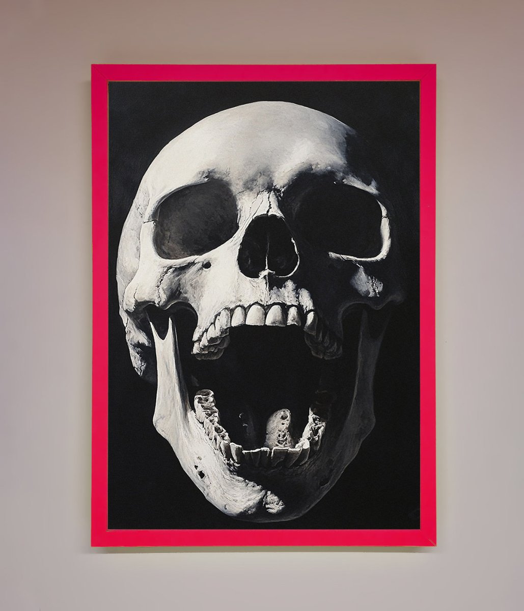Open Mouth Skull Framed Poster