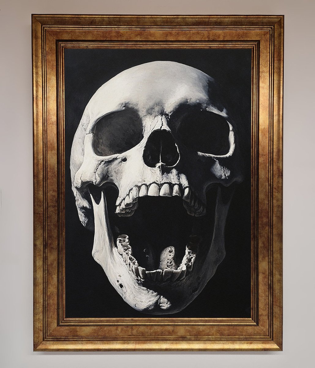 Open Mouth Skull Framed Poster