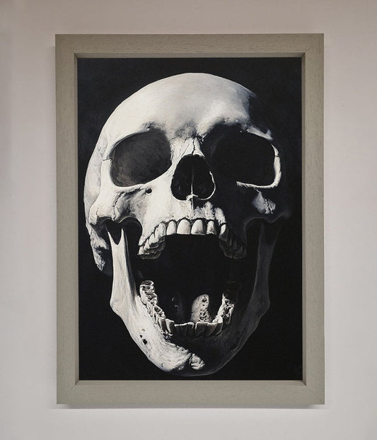 Open Mouth Skull Framed Poster