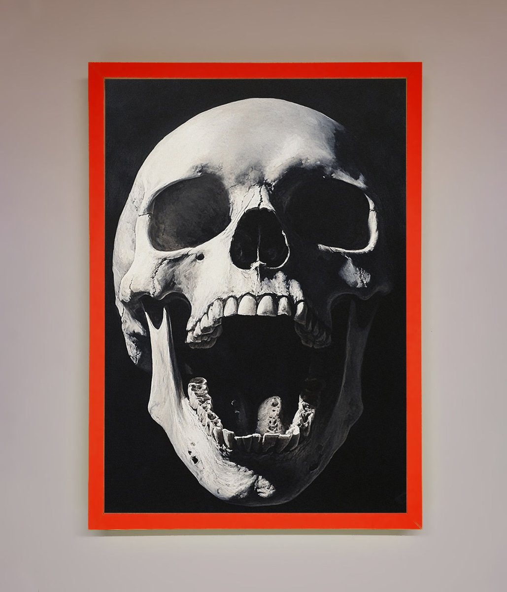 Open Mouth Skull Framed Poster