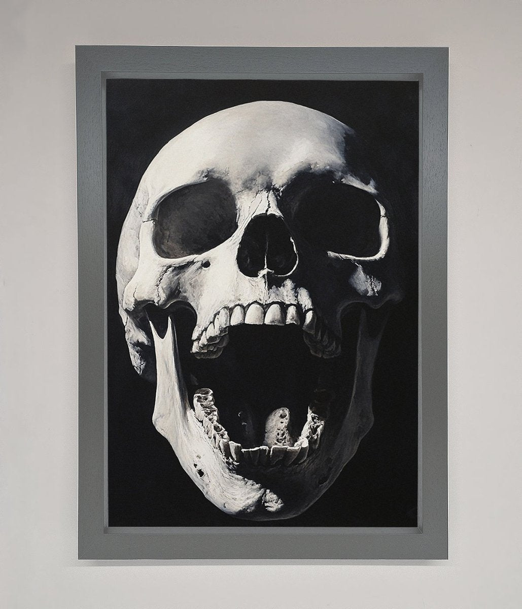Open Mouth Skull Framed Poster