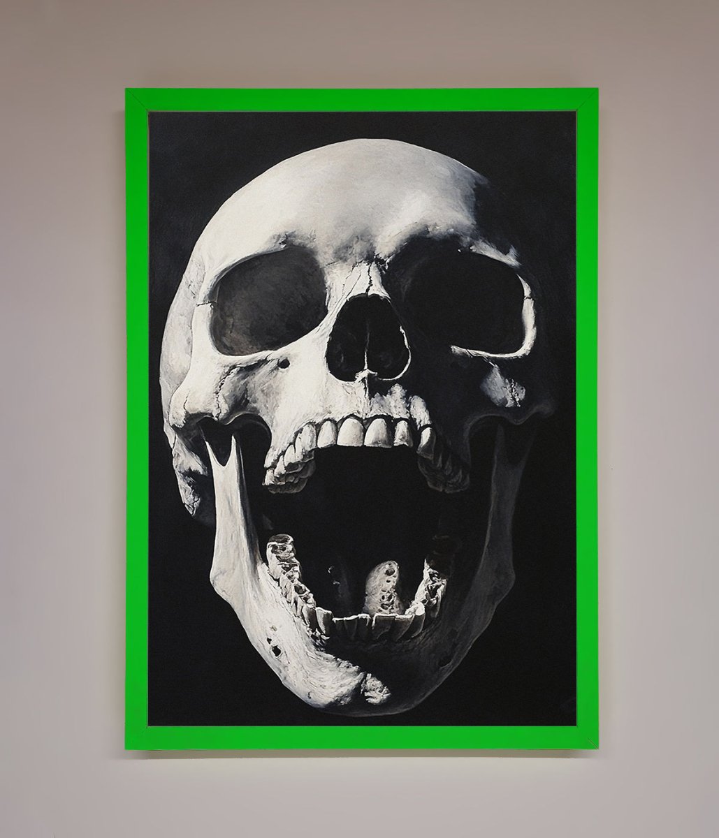 Open Mouth Skull Framed Poster