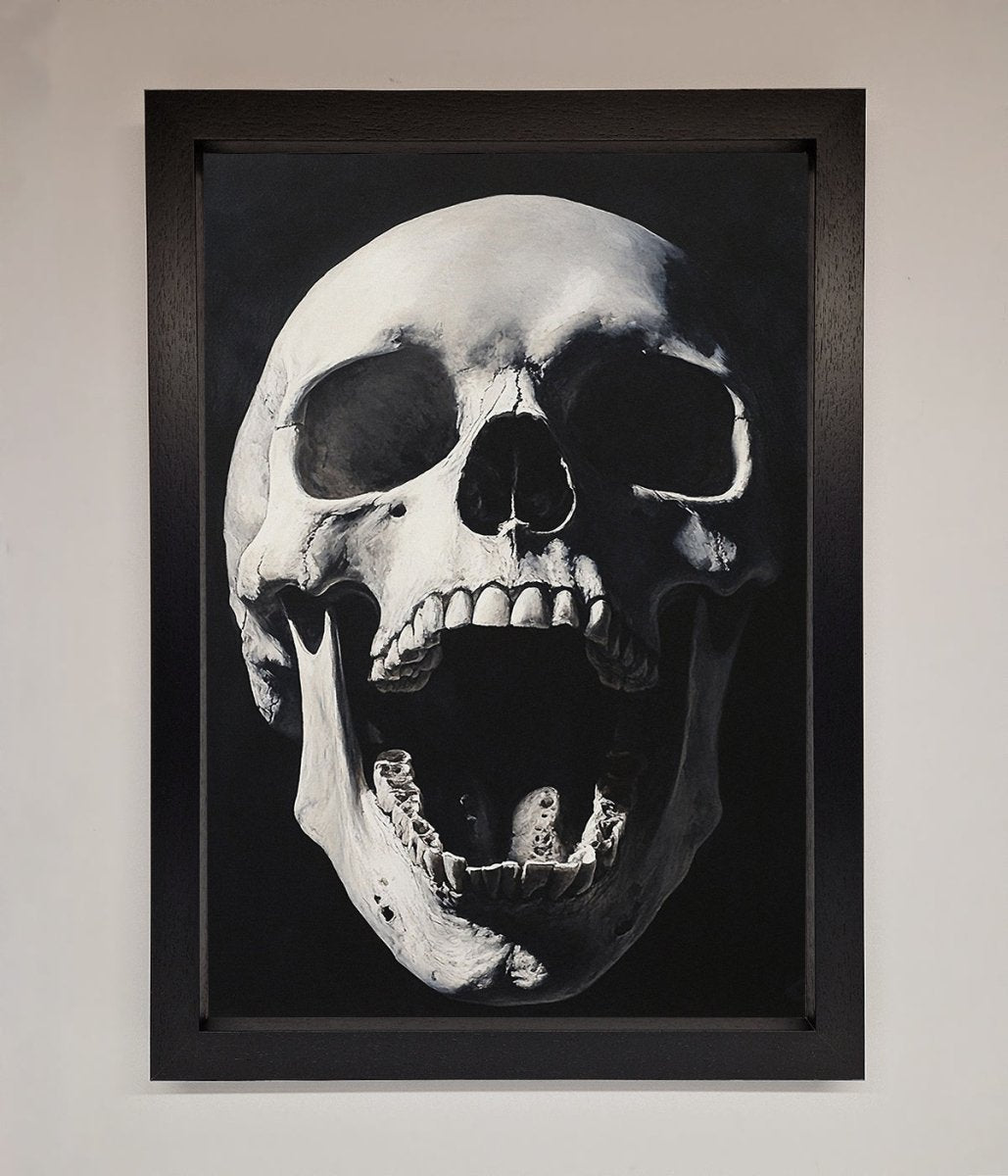 Open Mouth Skull Framed Poster