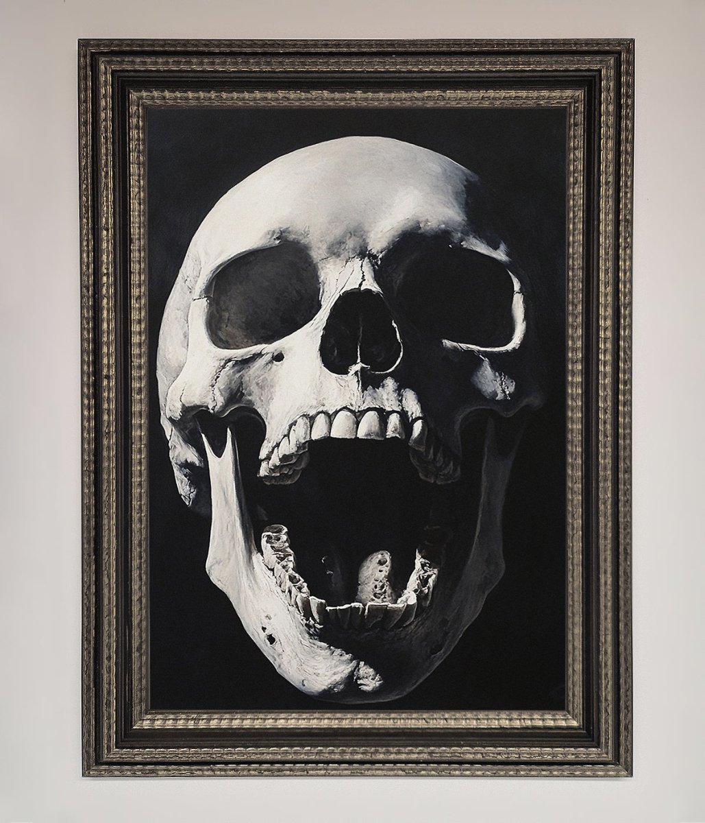 Open Mouth Skull Framed Poster