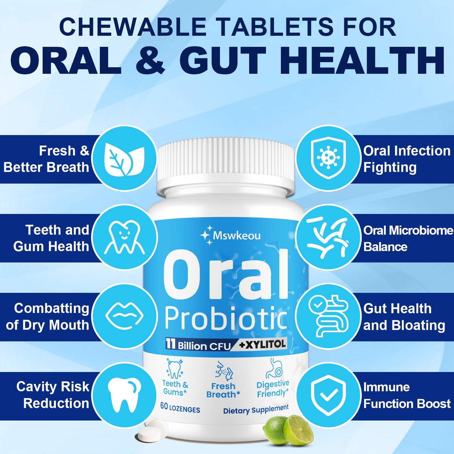 Oral Probiotics for Mouth Bad Breath 11B CFU – 2 Pack