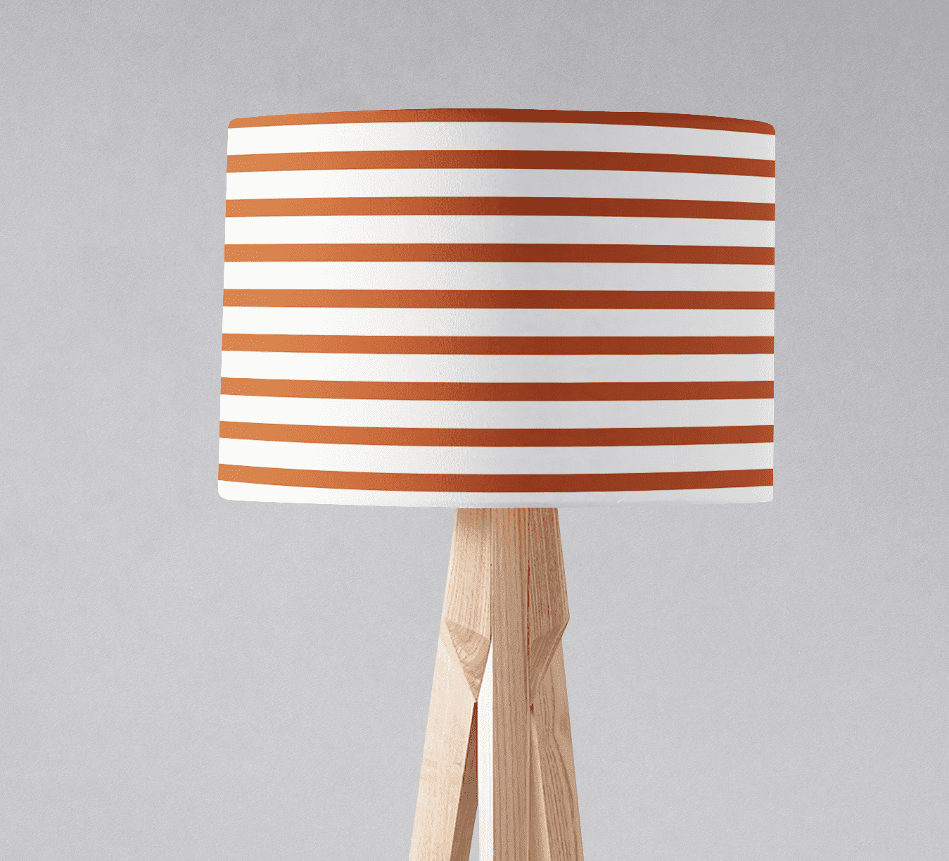 Orange and White Drum Lampshade, Geometric Striped Design Shade for Table, Floor or Ceiling Pendant Light