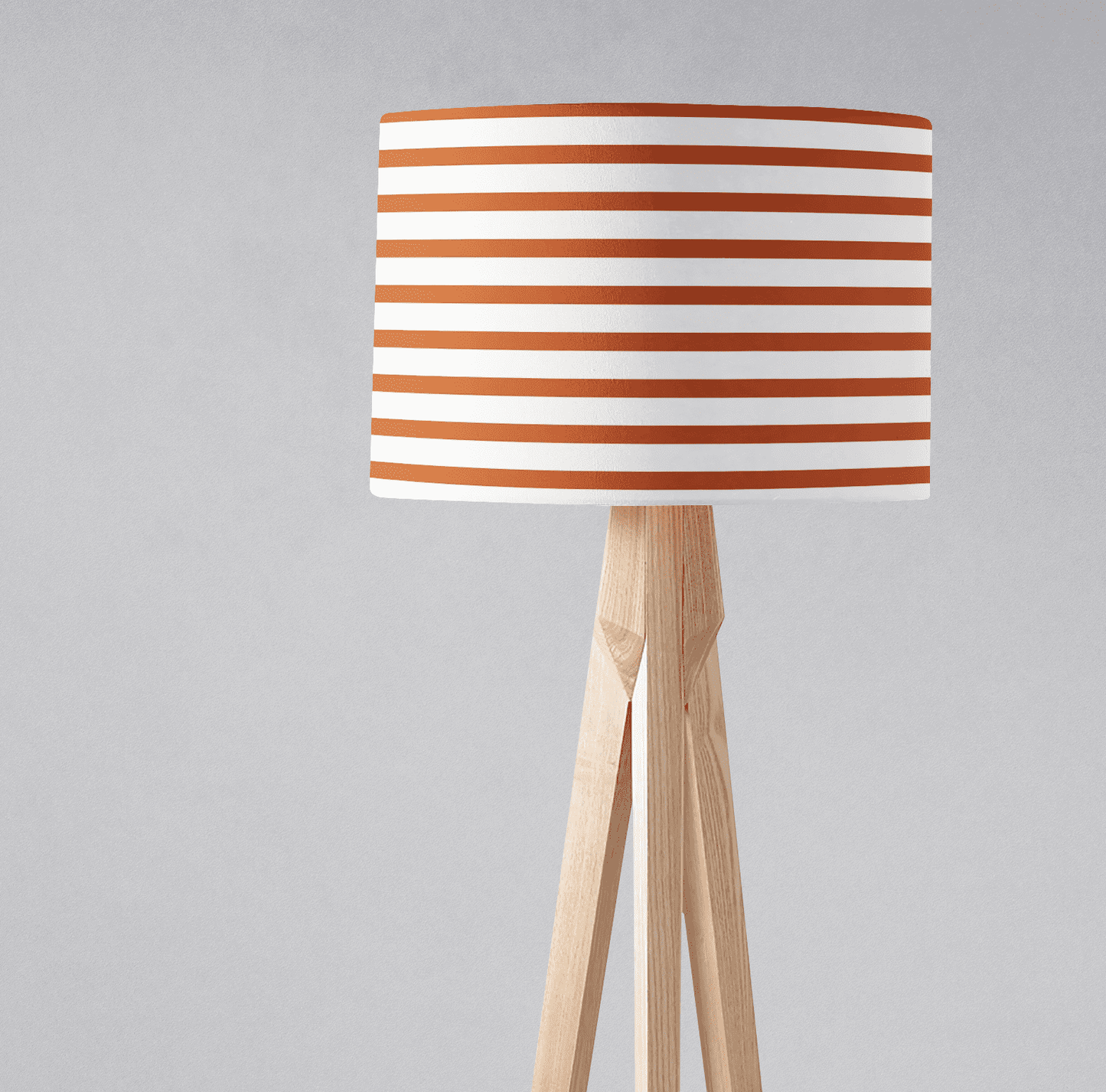 Orange and White Drum Lampshade, Geometric Striped Design Shade for Table, Floor or Ceiling Pendant Light