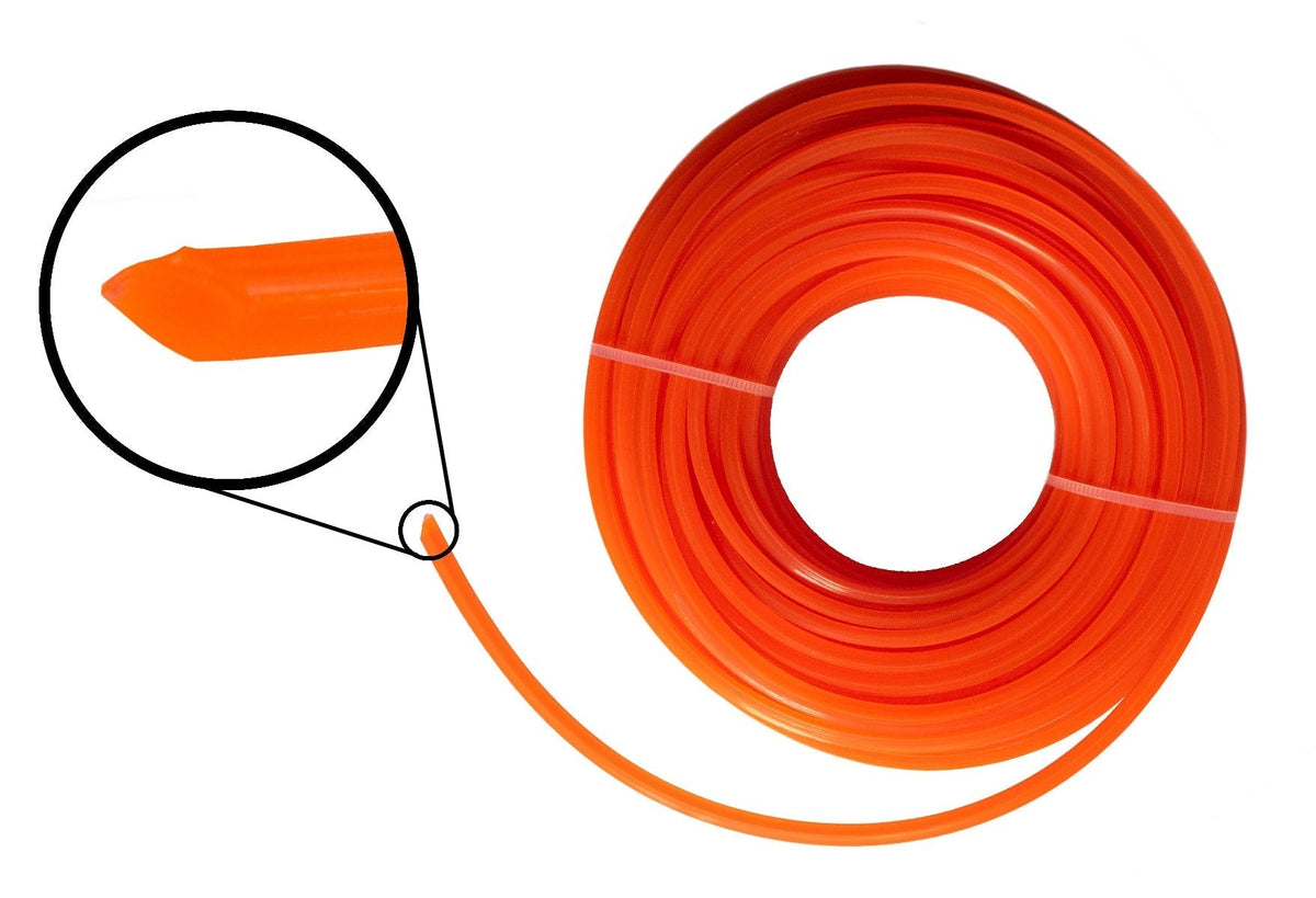 Strimmer Line Orange Square 2.4mm x 15m Micro Watering System DIY Tool Accessory