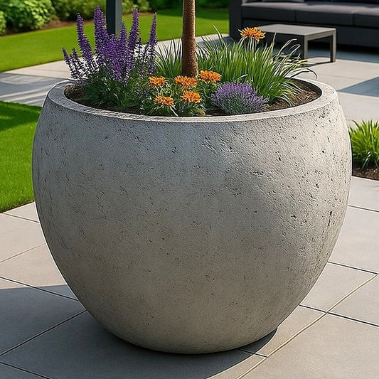 Orbello | Onyx Dusk – 110cm XXL Concrete Sphere Planter – 686L Round Plant Pot