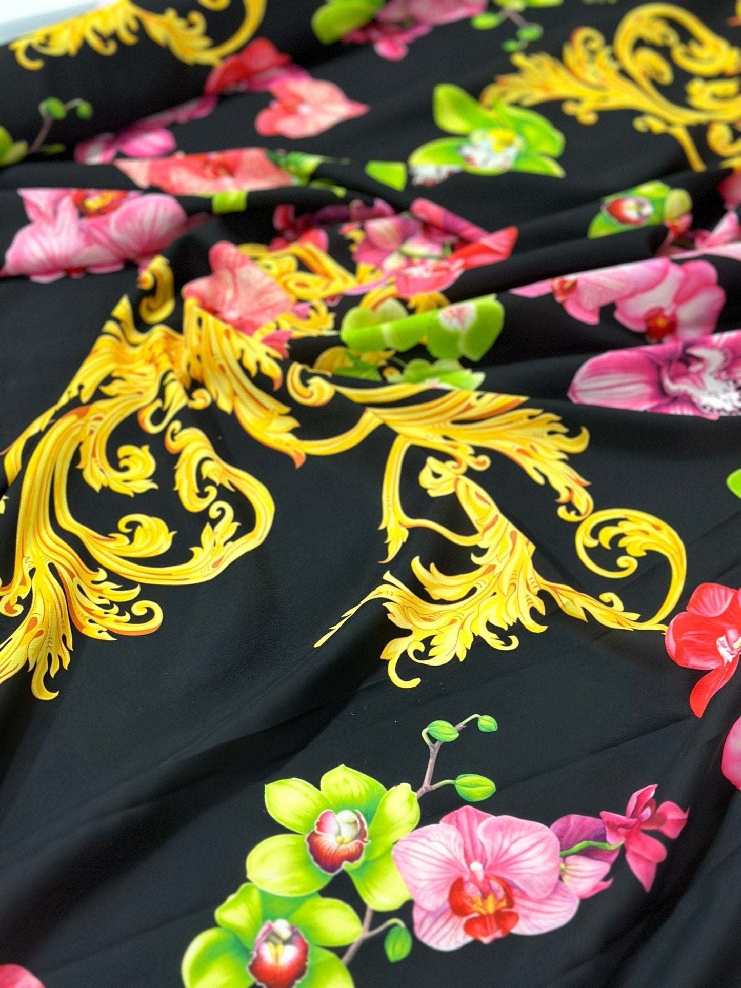 Orchid Baroque Floral Fabric Sold by Metre