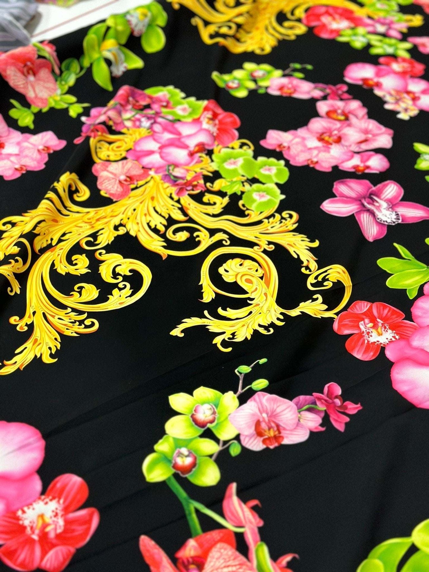 Orchid Baroque Floral Fabric Sold by Metre