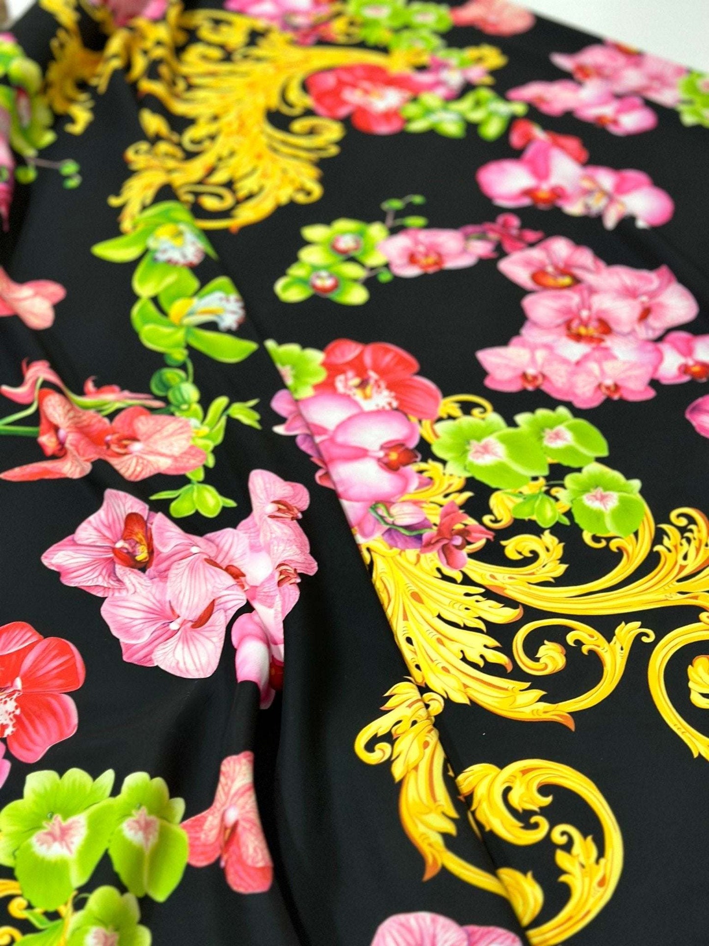 Orchid Baroque Floral Fabric Sold by Metre