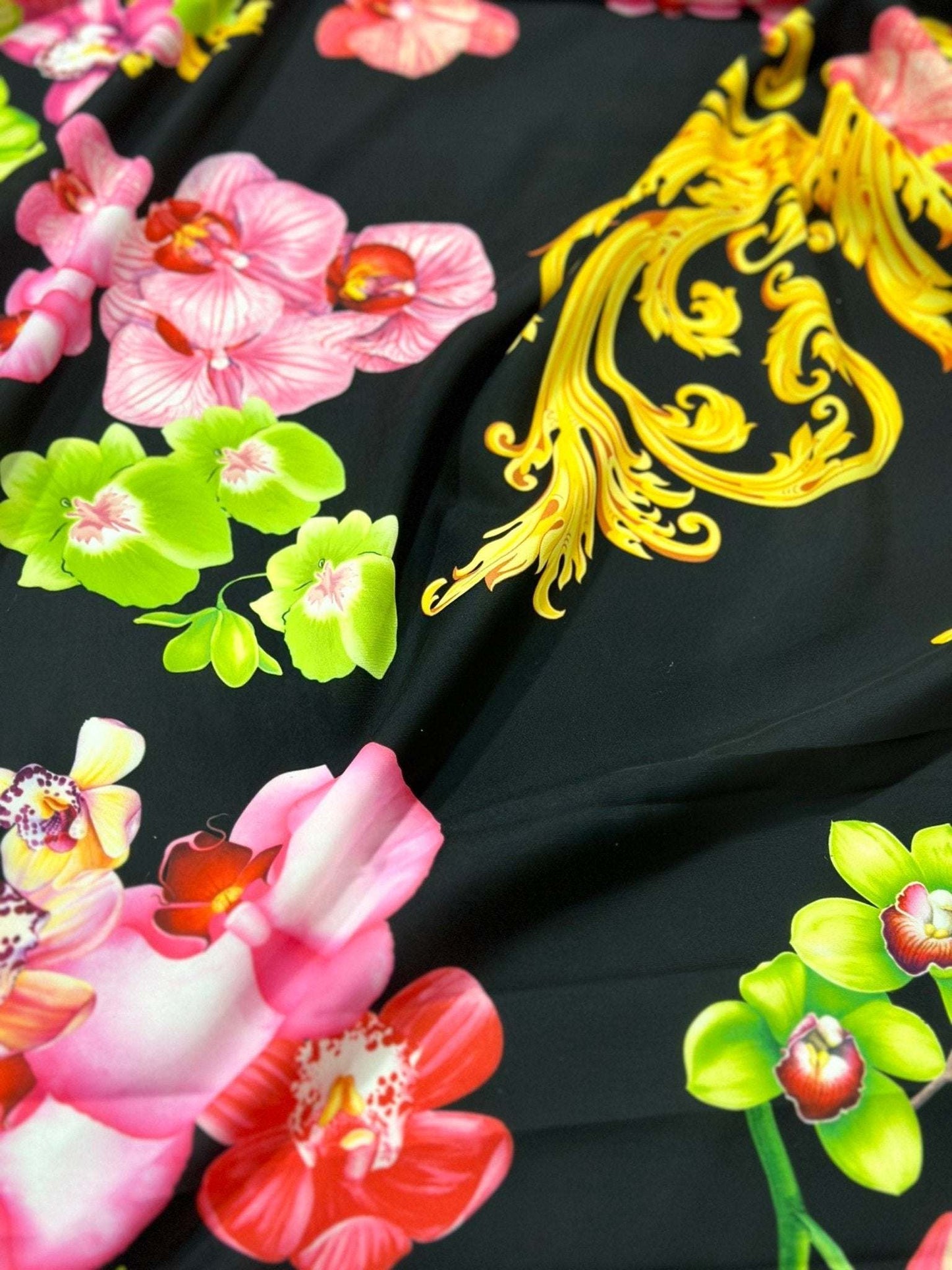 Orchid Baroque Floral Fabric Sold by Metre