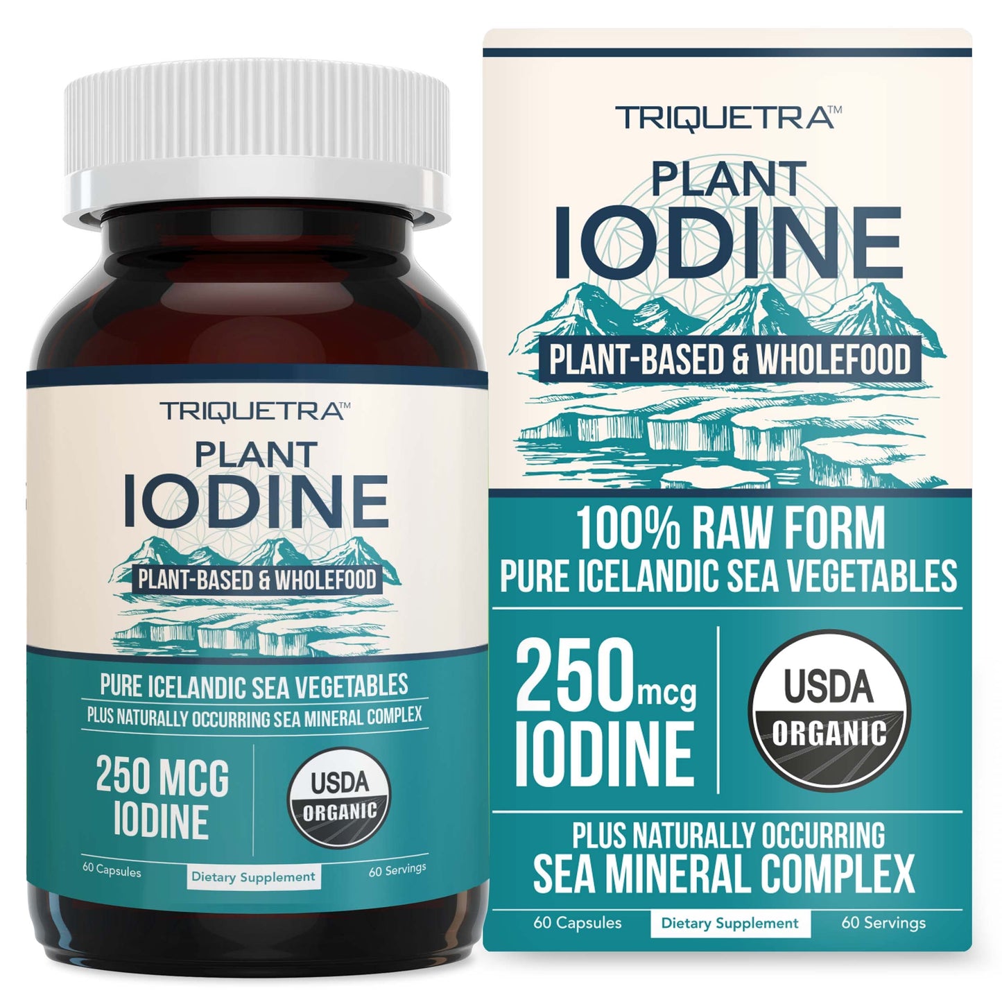 Organic Iodine Supplement from Sea Vegetables – Whole Food & Raw (250 mcg)