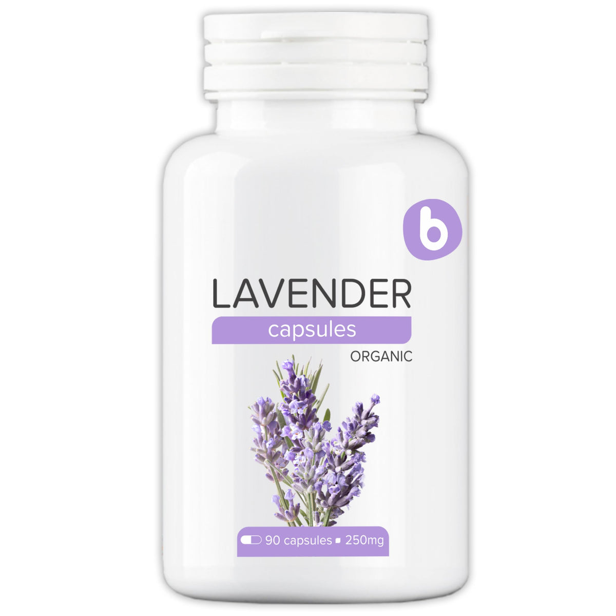 Organic Lavender Capsules - Relaxation & Calm | 90 Vegan Capsules | Non-GMO & Gluten-Free