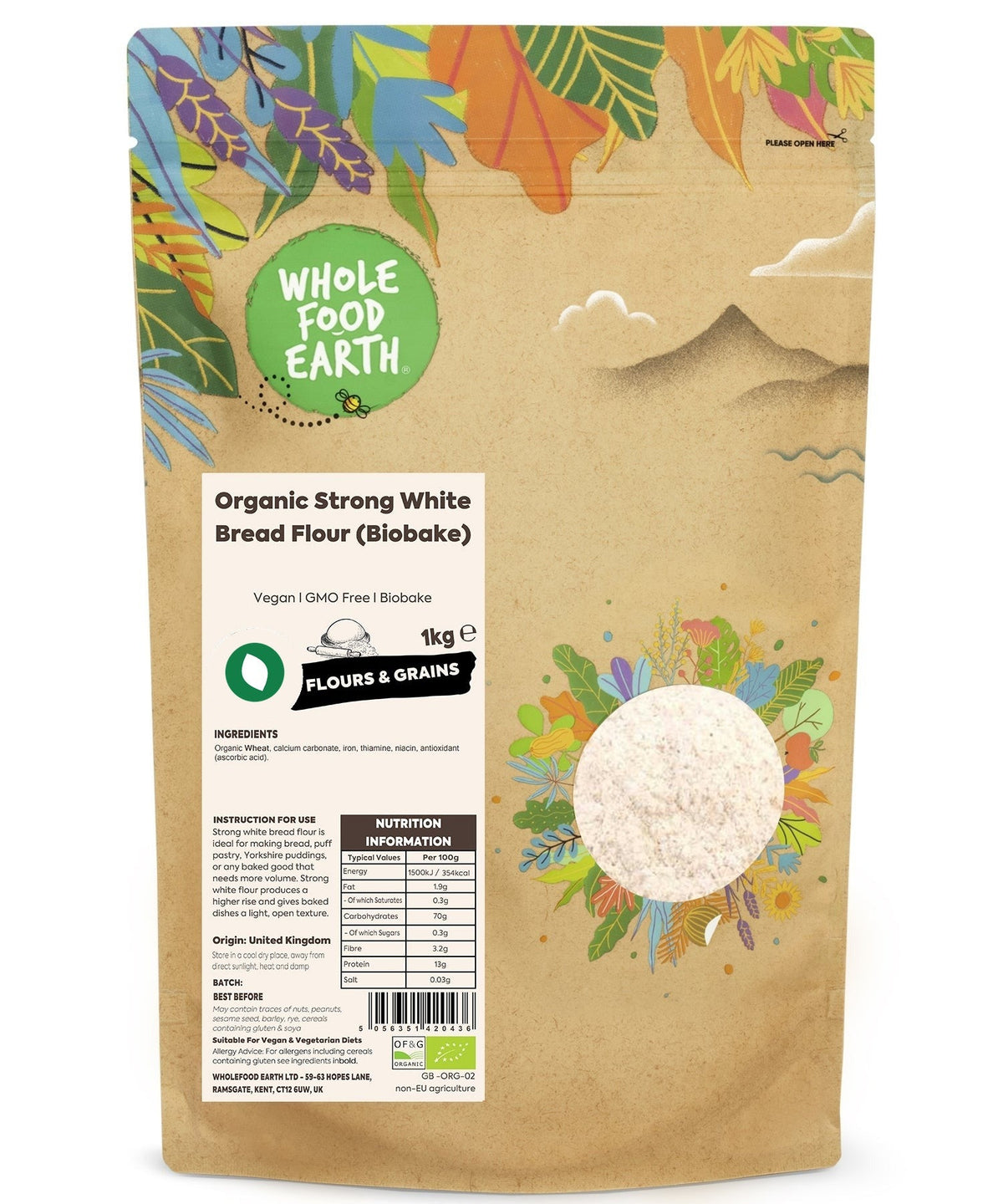 Organic Strong White Bread Flour (Biobake)