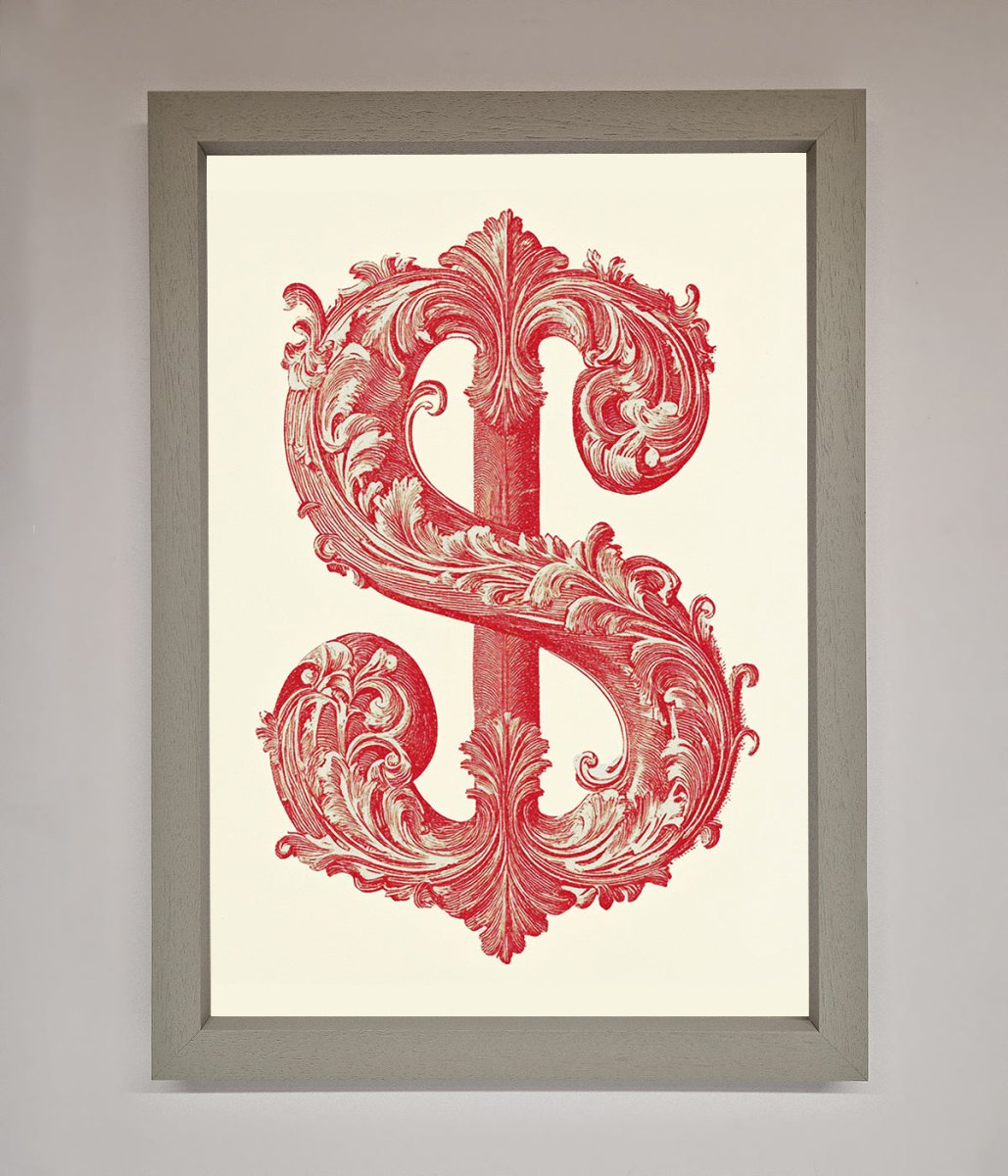 Ornate Dollar Cash Art Framed Print