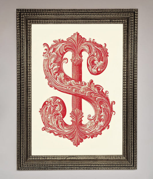 Ornate Dollar Cash Art Framed Print
