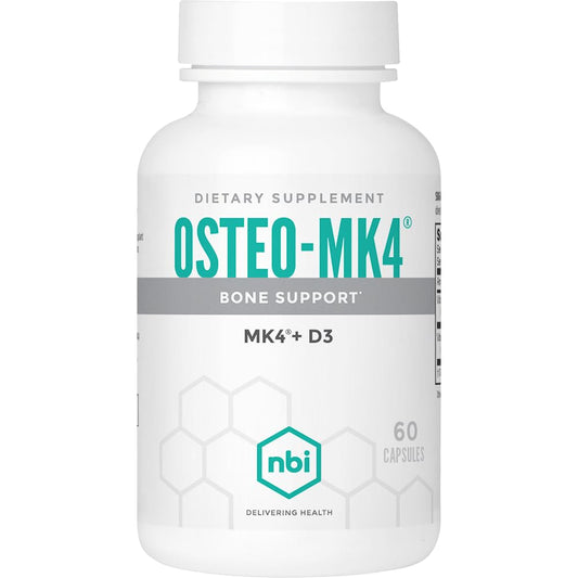Osteo-MK4 Bone Support - Vitamin D & K Complex, 60 Veggie Capsules | NBI