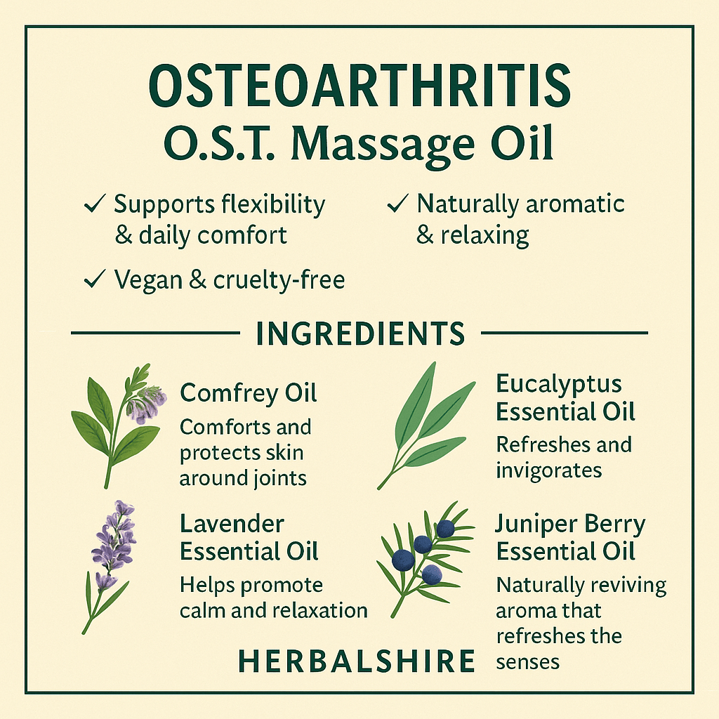 Osteoarthritis O.S.T. Massage Oil Natural Joint & Muscle Massage Blend Handmade