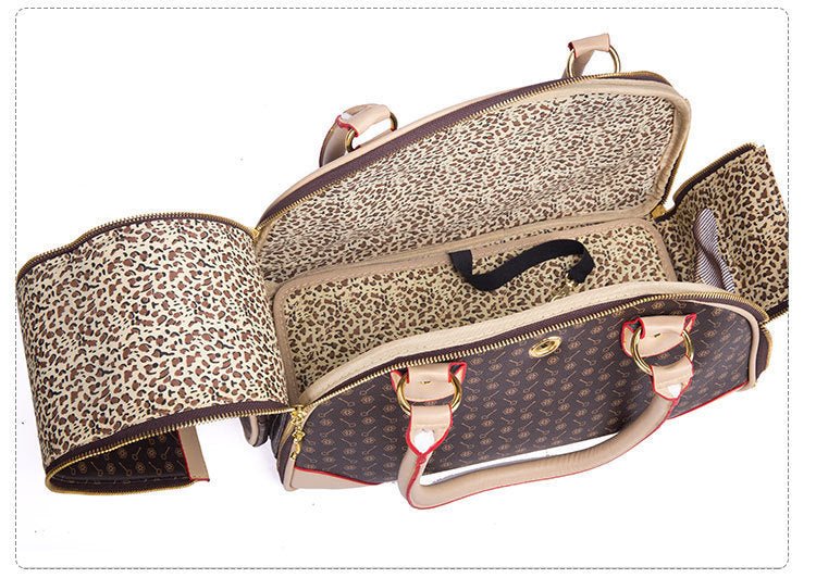Outing convenient leather comfort pet bag travel carrier