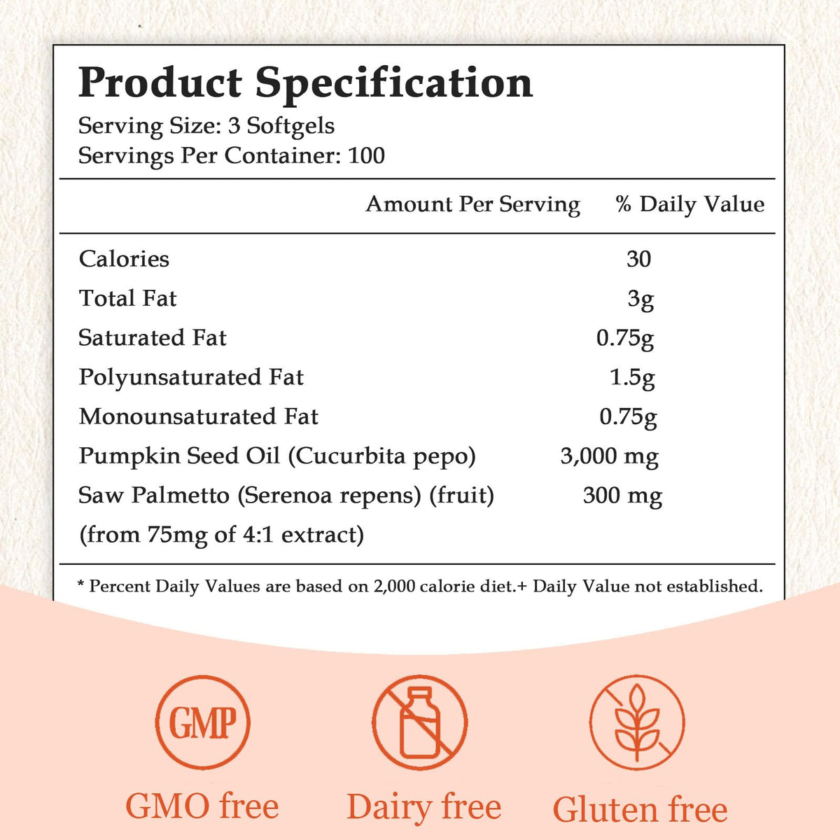 Ovela Pumpkin Seed Oil Capsules 3000mg + Saw Palmetto – Hair Growth Support