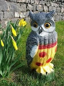 Owl Bird Deterrent Decoy Swivel Head Garden Pest Repeller 40cm