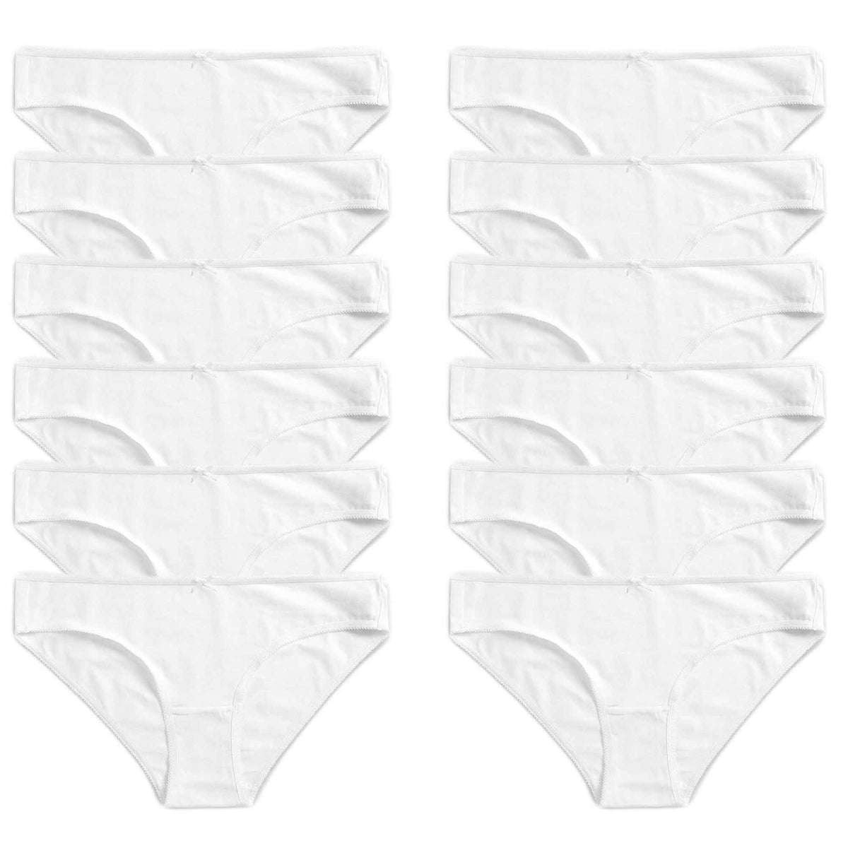 Daisy Dreamer 12 Pack Women 100% Cotton High Leg Bikini Briefs With Stretch Waistband