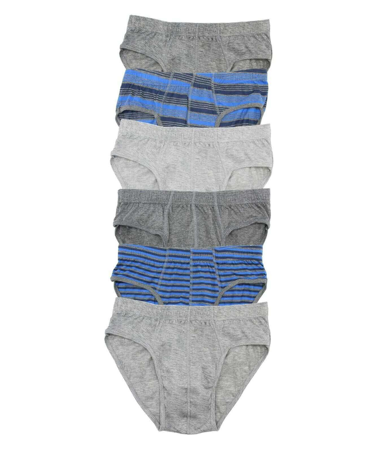 Sock Stack Men's Cotton Stretch Striped Briefs Pack Of 6 Breathable Waistband Assorted