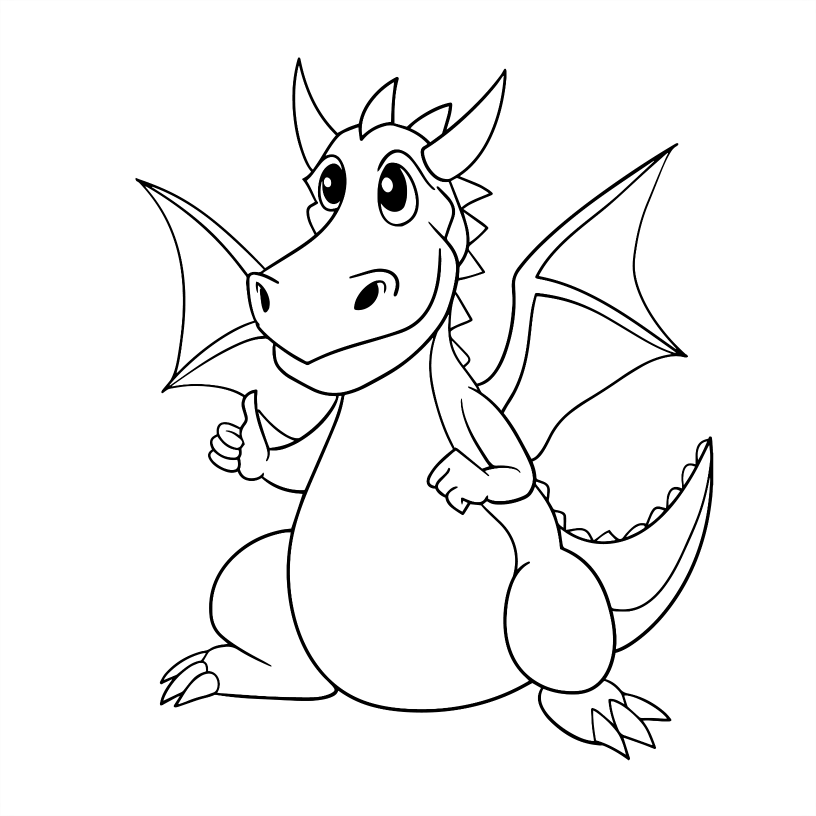 Dragon Colouring Book - 55 Bold and Simple Designs for Young Kids