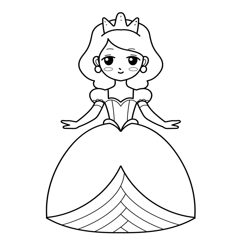 Princess Colouring Book - 55 Bold and Simple Designs for Young Kids